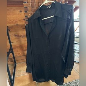 Vince sheer shirt dress
